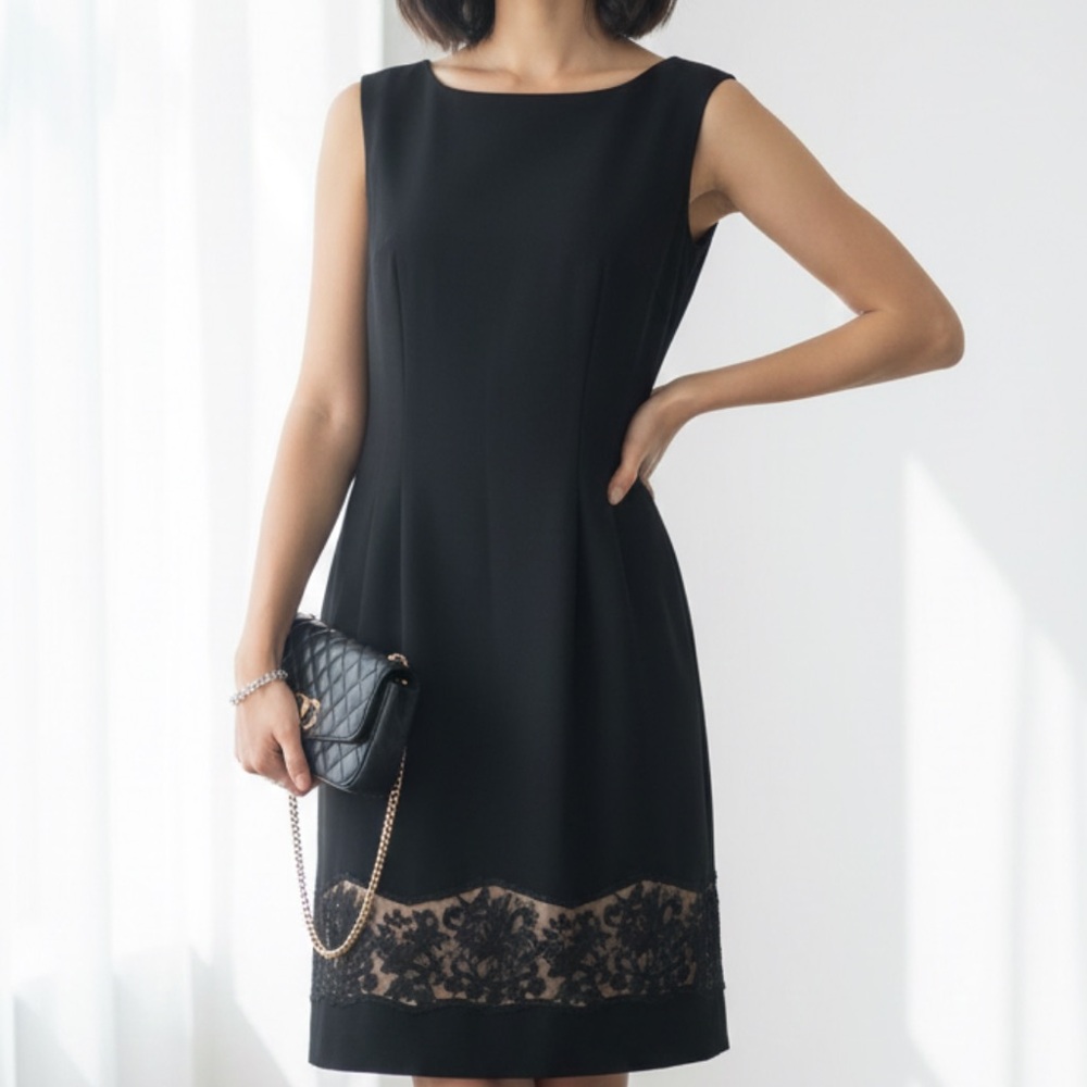 Vince Camuto Dress with Lace Trim Hem